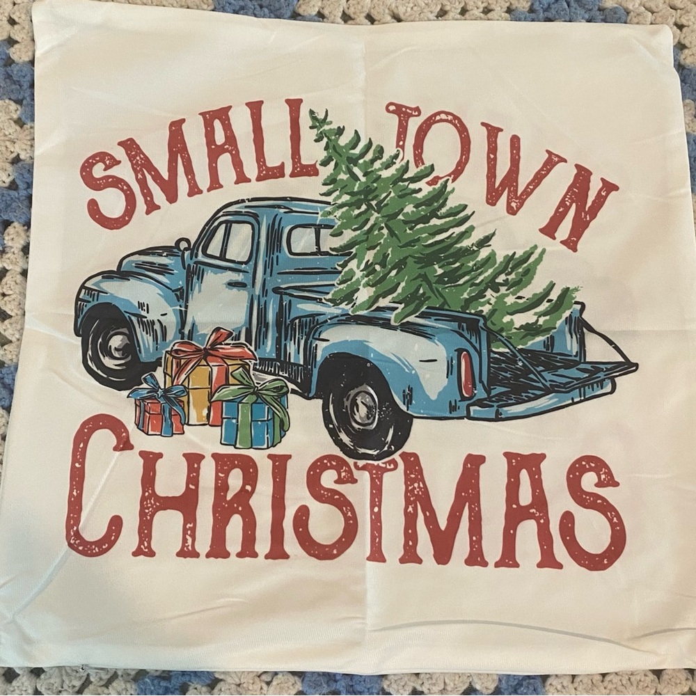Small Town Christmas Pillow Cover